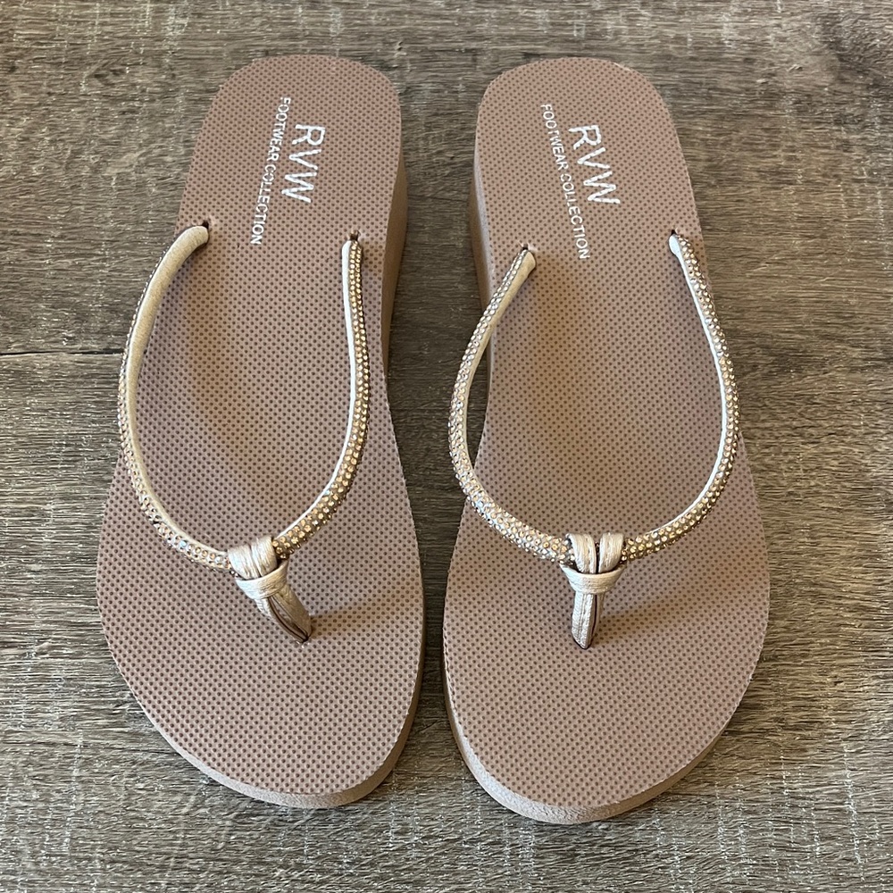 Women's Embellished Wedge flip flop.